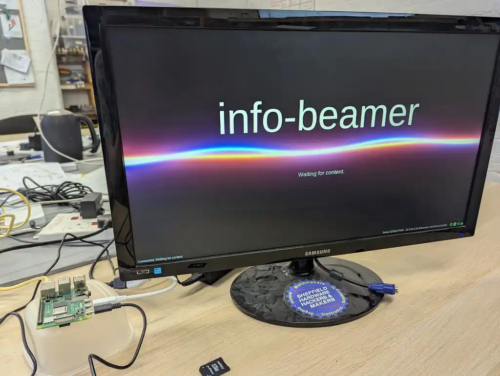 picture of TV screen, showing some text